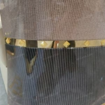 Beige Leather Sofa Set with Diamond Quilted Craftsmanship & Pyramid Studded Gold Stainless Steel Trim